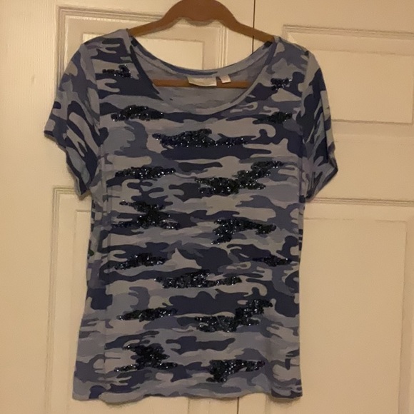 Belle by Kim Gravel Tops - Belle by Kim Gravel sequined camouflage top.